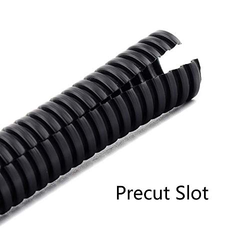ZhiYo 20FT 5/8" Wire Loom Split Tubing Auto Wire Conduit Flexible Cover - color: Black, size: 20FT 5/8"