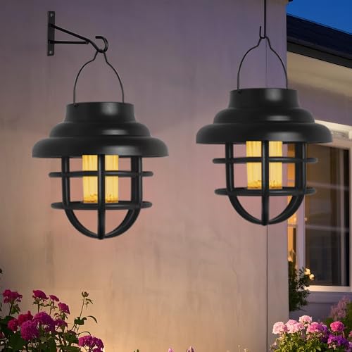 Solar Lights Outdoor Waterproof Hanging Solar Lantern Garden Decor, Hanging Outdoor Lanterns Led Lights for Outside Porch Patio Yard Balcony Pathway - size: 4pack