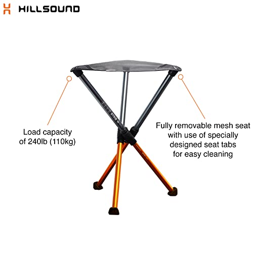 Hillsound BTR Stool for Ultralight Backpacking & Hiking, Lightweight Camping Chairs, Compact Portable Outdoor Seat, Hunting Adventures, Durable Tripod Design, Made in Korea - color: Alpenglow, size: 17"
