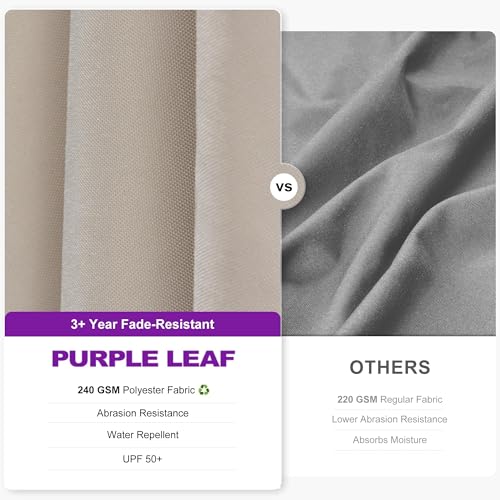 PURPLE LEAF 6.5' X 10' Left-right Tilt Patio Umbrella Outdoor Cantilever Swivel Rectangle Umbrella Aluminum Offset Umbrella with 360-degree Rotation for Garden Deck Pool Patio Beige - color: Beige, size: 6.5' X 10', style: Left-right Tilt