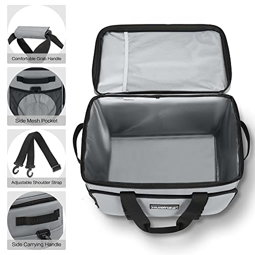 Soft Insulated Cooler Bag Collapsible Large Travel Coolers Soft Sided Coolers Ice Chest, Leakproof, Waterproof - color: gray