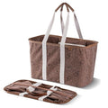 CleverMade Collapsible LUXE Tote, 30L Foldable Grocery Shopping Bag, Reusable - color: Pretty in Peony