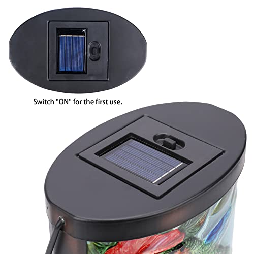 Hanging Solar Lantern Outdoor Waterproof LED Hummingbird Solar Lights Outdoor Decorative Solar Lanterns Tabletop Lamp for Patio Garden Yard Decor - style: Hummingbirds-Flowers