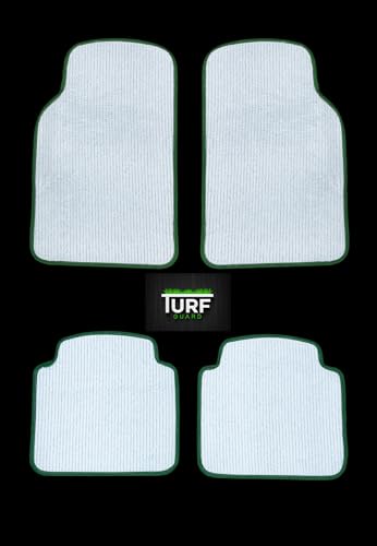 Artificial Grass Car Mats – 4-Piece Green Turf Floor Mat Set with Non-Slip Rubber Backing, Universal Fit for Cars, Trucks & SUVs by Sunset Products