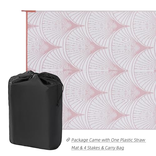 Boulder Bee Outdoor Rugs | Plastic Straw Rug | Waterproof Outdoor Camping Rugs | Quick Drying Picnic Rug | Sand Free Reversible Beach Mats | 5 x 8 Feet | 2.7 lb - color: Red, size: 5*8 Feet