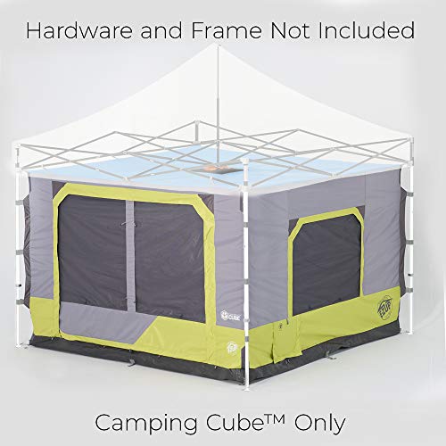 E-Z UP Camping Cube 6.4, Converts 10' Straight Leg Canopy into Camping Tent, Limeade - color: Limeade