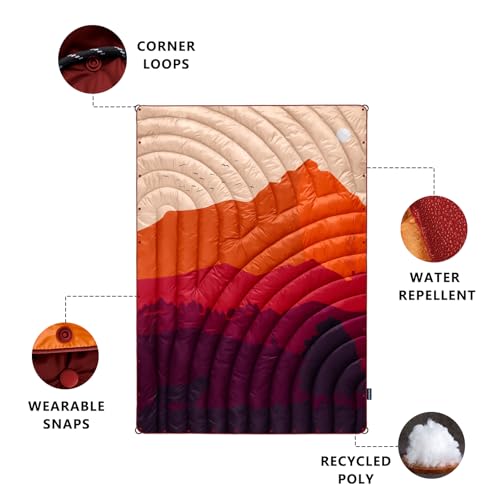 Camping Blanket,Lightweight Puffy Printed Camping Blanket Packable Outdoor Blanket for Camping,Traveling, Stadium, Hiking, Picnics - color: Dusk, size: 52x75"