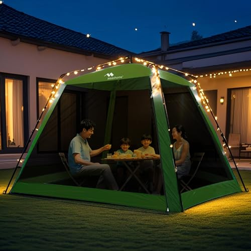 Pop Up Screen House Gazebo 8.2'x8.2'x75'' – Instant Portable Canopy with Mosquito Netting & UPF Sun Protection, Tool-Free 60s Setup, Foldable Outdoor Tent for Backyard, Camping, Park,Olive Green - color: Olive Green