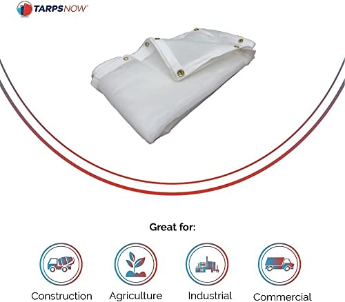 Tarps Now 6' x 8' White Heavy Duty Mesh Tarp with Brass Grommets - UV Resistant Reflective White 75% Sun Shade, Backyard, Patios, Breezeways, Gazebos, Kennels, or Mesh for Flatbeds, Trucks or Trailers - size: 6' X 8'