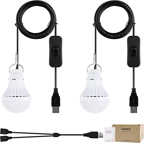 2-Pack Onite USB LED Light Bulb, Emergency Backup Lighting for Camping, Garage, Power Outage Preparedness, for Portable Power Station & Solar Panel, Outdoor Lantern, Warm White - size: 2-Pack