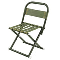 Portable Camping Chair, Full Steel Frame Folding Stool with Back, 400LBS Capacity Military Green Outdoor Chair for Adults, Heavy-Duty Webbing Seat, Compact Foldable Design for Hunting, Fishing, Hiking