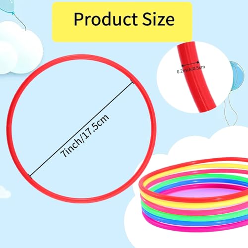Jeffbaubl 48 PCS Plastic Toss Rings, 7 inch Multicolor Ring Toss Game for Speed and Agility Practice Training Games, Outdoor Training Rings Carnival Ring for Garden Backyard Outdoor Games