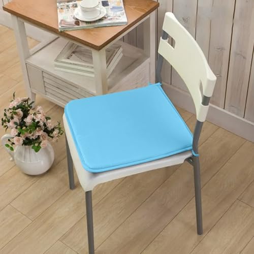 2-Pack Square Seat Cushions (15x15) - Soft Chair Pads with Ties for Indoor/Outdoor Use, Solid Color Comfort for Stools & Dining Chairs (Sky) - color: Sky