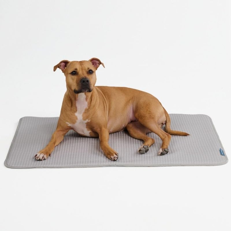 Spark Paws Cooling Mat for Dogs - Self Cooling Dog Mat & Pet Cooling Pad for Large, Medium & Small Dogs - Non-Toxic, Non-Gel Washable Cooling Bed - Waffle Grey - Size L - color: 02 - Waffle Grey, size: Large