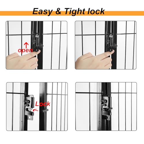 Confote Dog Playpen Pet Dog Fence 16 Panel 32 inch Foldable Exercise Pen Outdoor Metal Pet Fence Barrier Kennel for Medium Dogs Cats Rabbits, Puppy Playpen for RV,Camping,Yard - style: 16 Panels-32 inch