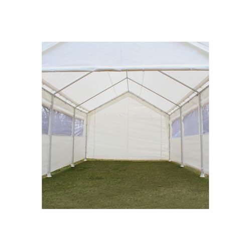 King Canopy 10ft x 20ft Canopy Enclosure Sidewall Kit w/Flaps and Screens, 2 Sides w/Screen, 2 Zippered Ends, 50 Ball Bungees, Fits 10ft 8in x 20ft Frame, Frame and Cover not Included, White