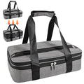 Insulated Casserole Carriers for Hot or Cold Food,Double Decker Casserole Dish Bag Carrying Case,Expandable Food Carrier Warmer Container Bag For Travel Picnic Cookouts.Fits 9"x13" Baking Dish - color: Gray