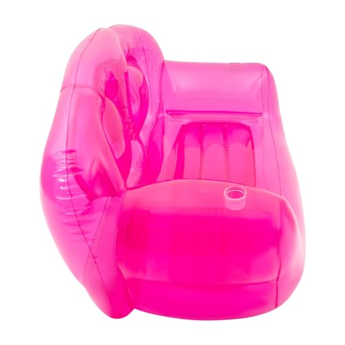 Portable Inflatable Couch with Headboard and Built-in Pump Blow Up Pull Out Couch Folding Inflatable Chair 70.9"×35.4"×37.4" Outdoor Air Sofa for Camping, Backyard, Beach, Party (Red) - color: Red