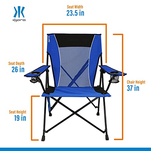 Kijaro Dual Lock Folding Camp Chairs - Versatile for Sports, Outdoors & Lawns - Locks Positions - Maldives Blue - color: Maldives Blue