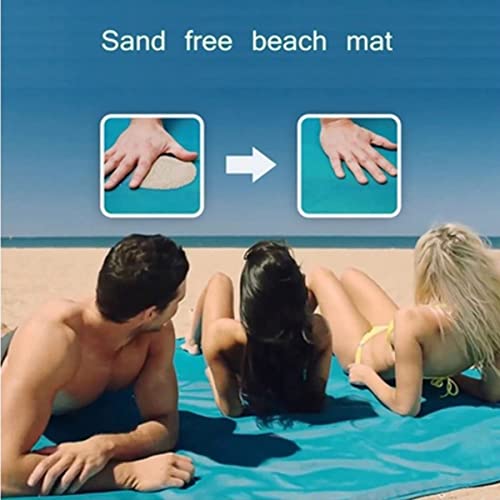 Beach Blanket Sandproof Beach Mat Sand Free Large 79'' x 79'' Portable Sandless Fast Dry Easy Clean Sand Proof Blanket for Beach Travel,Hiking Accessories Essentials