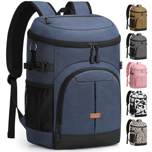Pritent Cooler Backpack for Men Women Insulated Waterproof Backpack Cooler Leak Proof Cooler Bag Lightweight Lunch Backpack for Camping Beach Travel Picnic - color: Blue, size: 45 Cans