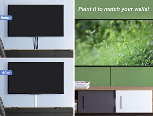 ZhiYo TV Cord Hider for Wall Mounted TV 34in(2X L17in), Large Cord Cover Wall, PVC Cable Management Raceway Kit, Wire Hider for Wall, Black Wire Concealer, W2in x H0.7in - color: Black, size: W2in x H0.7in - L34in