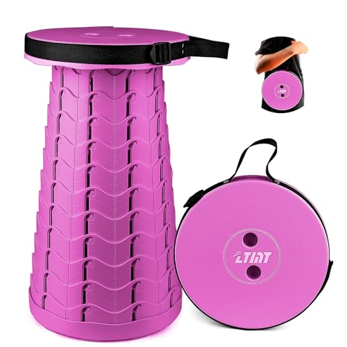 Portable & Lightweight Foldable Camping Chair for Adults, Heavy Duty Folding Stool with Adjustable Shoulder Strap, Perfect for Picnic, Beach, Backyard, and Sporting Events, Max Weight 400lbs - color: Purple
