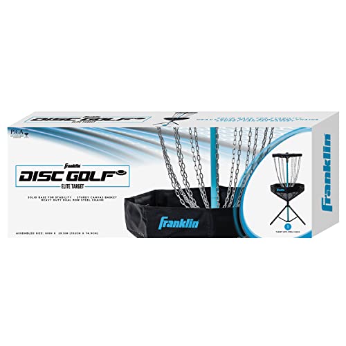 Franklin Sports Disc Golf Baskets - Portable Disc Golf Target with Chains Included - Disc Golf Basket Stand Equipment for Hole + Course Creation - style: Elite Steel Chain