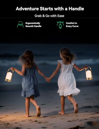 Tubicen Rechargeable Table Lamp Waterproof Outdoor Lantern Portable 4000mAh Battery Operated Camping Lamp Brass 4-Level Touch Dimmable Cordless Outdoor Table Lamp for Bedroom Bathroom Patio Balcony - color: Brass/Waterproof