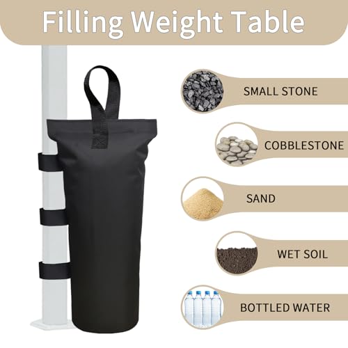 Canopy Weights Set of 4，Heavy Duty Canopy Weight Bags (120 lbs) for Ez Pop up Canopy Tent Outdoor Instant Canopies, Black (Without Sand) ，Set of 4 - color: Black, size: 120lbs(4 x 30lbs)