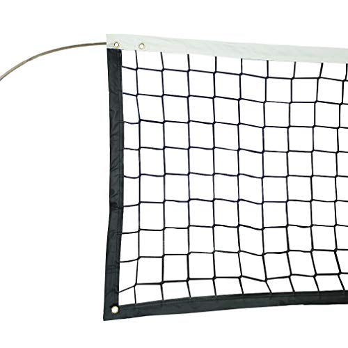 Aoneky 32ft x 3ft Volleyball Replacement Net with Top Steel Cable - Official Size Polyester Net for Outdoor & Beach, Fits Regulation Poles, Heavy Duty PU Edge Binding