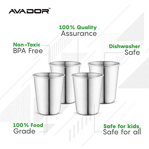 Avador® 18/8 Stainless Steel Products for Dining | Camping | Outdoor BPA Free Dishwasher Safe (Set of 4 Tumbler 8 oz) - color: Set of 4 Tumbler 8 oz