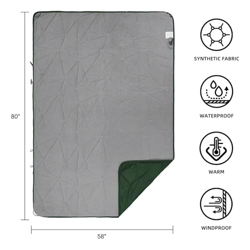 Large Outdoor Waterproof Blanket Extra Thick Fleece Stadium Blanket for Camping, Car, Pet, Picnics - Windproof, Wearable, Machine Washable 80" x 58" (Green) - color: Green