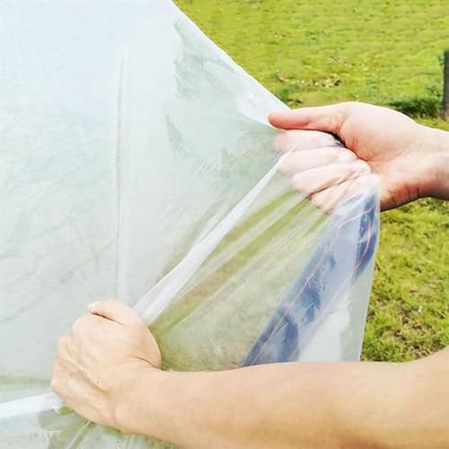 Waterproof Cover Clear Tarps 5x5 FT, Clear Tarp for Deck Porch Patio Canopy Outdoor Camping Ground Garden Furniture Cars Covers, PVC Heavy Duty Tarpaulin, with 10 Marbles Bundle and 1 Rolls Ropes - size: 5x5 FT