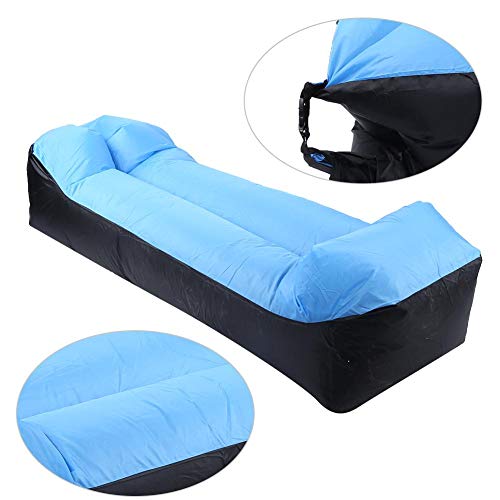 Keenso Air Bed, Oxford Cloth Camping Inflatable Sofa Outdoor Bag Ultralight Beach Camping Travel Sleeping Bag Air Bed Lounger Chair
