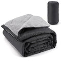 Aulock 55''W x 80''L Warm Outdoor Stadium Blanket Waterproof - Portable & Windproof Black Blanket with Sherpa Fleece Lining for Camping Winter Cold Weather