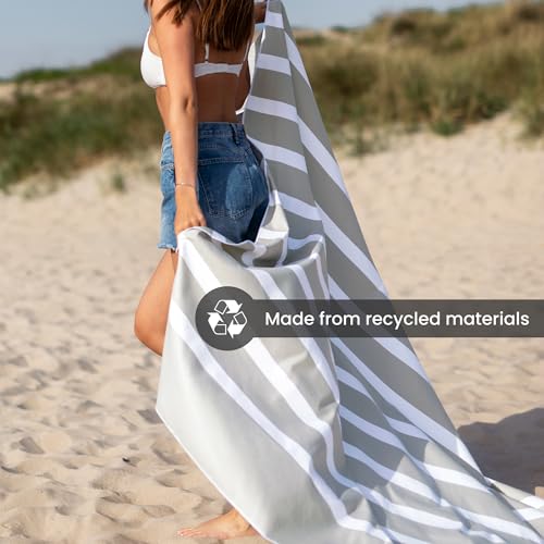 SummerSand Microfiber Beach Towel XXL Oversized (71 x 63 in) - Quick Dry, Sand Free - Compact and Lightweight for Travel - Recycled Materials - Extra Large Beach Blanket - Marble Sand - color: Marble Sand, size: 71x63"