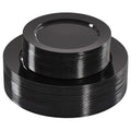 Fijinhom 100PCS Black Disposable Plates for 50 Guests Including 50PCS 10" Dinner Plates & 50PCS 7" Dessert Plates, Black - color: Black, size: 50 Guests-100pcs