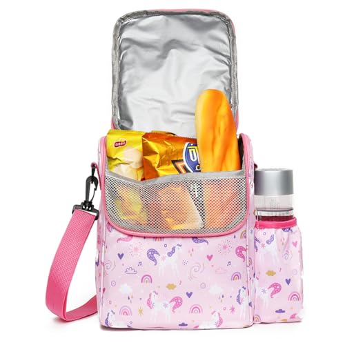 Reusable Lunch Bags Insulated Cooler Lunch Box Tote 7.5L Dinosaur Age Bento Bags With Side Water Bottle Pockets Removable Adjustable Strap - color: 7.5L Dinosaur Age