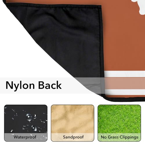 LOGOVISION University of Texas Picnic Outdoor Blanket, 50"x60" Longhorn Stripes, Foldable Blanket for Picnic, Beach, Camping, Park, Tailgate - color: Longhorn Stripes