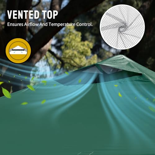 CROWN SHADES 10x10 Pop Up Canopy - Beach Tent with One Push Setup - Easy Outdoor Sun Shade for Events, Parties, Camping - Gazebo with STO-N-Go Cover Bag, Silver Coated Top, Forest Green - color: Forest Green, size: 10x10
