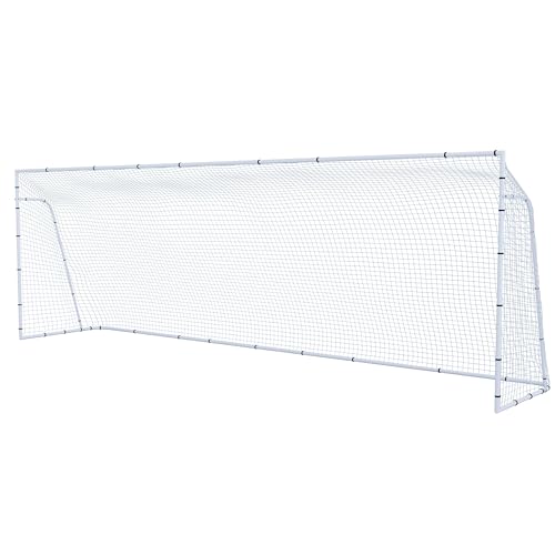 Vallerta® Official Size Steel Soccer Goal. Heavy Duty Frame w/Net. Tournament, Regulation Size. Professional Portable Practice Training Aid. (1 NET, 18.5' X 6.5')
