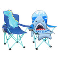 KABOER Kids Outdoor Folding Lawn and Camping Chair with Cup Holder and Carrying Bag, Children's Camping Chairs - color: Dinosaur Shark