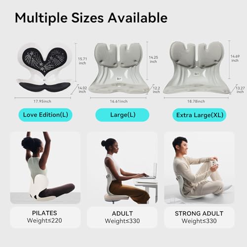 BKT Seat Cushion Chair Ergonomic Office Chair Cushions Lumbar Support for Seat Pillow Ideal for Students Office Workers Nursing Mothers Long Sitting Outdoor Fishing Floor - color: Heart Diamond Version L-black