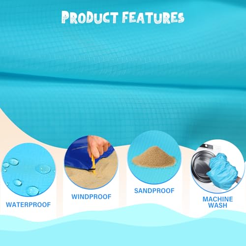 Beach Blanket 78''×81'' - Waterproof Sandproof Sand Free Oversized Mat for 1-5 Adults, Lightweight Durable Compact for Beach Travel Camping Hiking Picnic - color: Blue2, size: 78"x81"