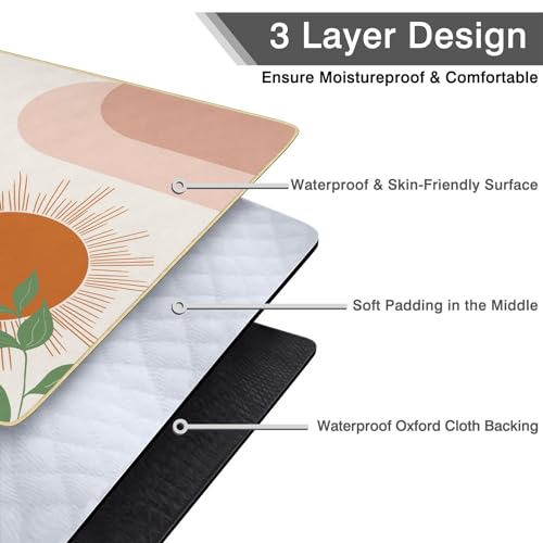 Supfitness Extra Large Picnic Blankets Waterproof Foldable (60"x 80") Boho Beach Blanket Waterproof Sandproof,3-Layer Thicking Mat Outdoor Packable Camping Blanket - color: Orange, size: 5' x 6'8" (Rectangular)