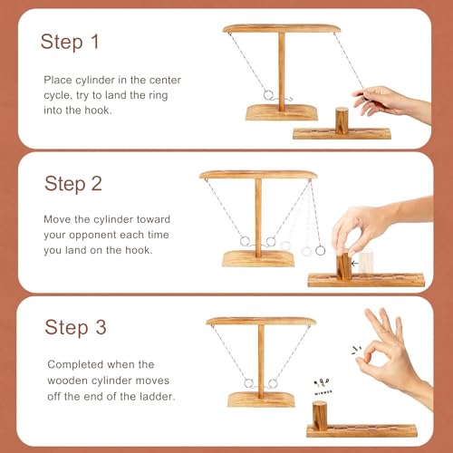 Yes4All Ring Toss Wall Game/Indoor & Outdoor Game for Adults, Camping, Party - color: D. Brown walnut