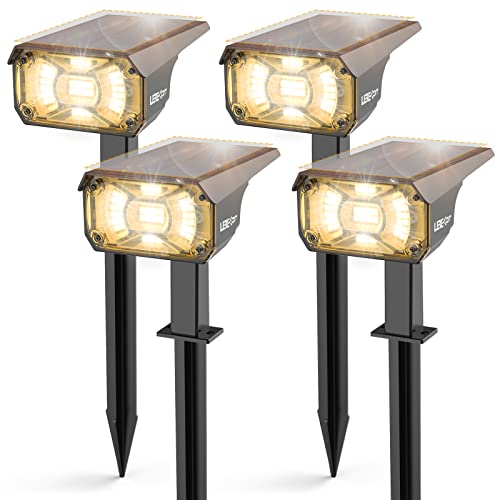 LEREKAM Solar Spot Lights Outdoor Landscape Light, 40 LEDs Solar Landscape Spotlights Outdoor Waterproof Auto On/Off Garden Lights, Outdoor Solar Lights for Yard Palm Tree Driveway Patio Pool - color: Warm White, size: 4 Pack