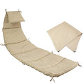Sunnydaze Outdoor Hanging Lounge Chair Replacement Cushion and Floating Umbrella Fabric Only - Curved Swing Chair Cushion Replacement - Beige - color: Beige