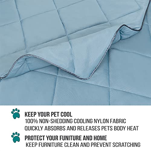 PetAmi Premium Cooling Dog Blanket | Lightweight Fluffy Pet Throw Blanket Bed Cover for Dogs, Cat, Puppies | Pet Blanket Furniture Protector Couch Sofa | Reversible Fuzzy Cozy | 29x40, Dusty Blue - color: Dusty Blue, size: Medium (29x40)
